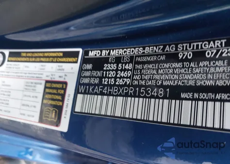 2023 Mercedes-Benz C 300 4Matic из США, поврежденный, VIN W1KAF4HBXPR153481